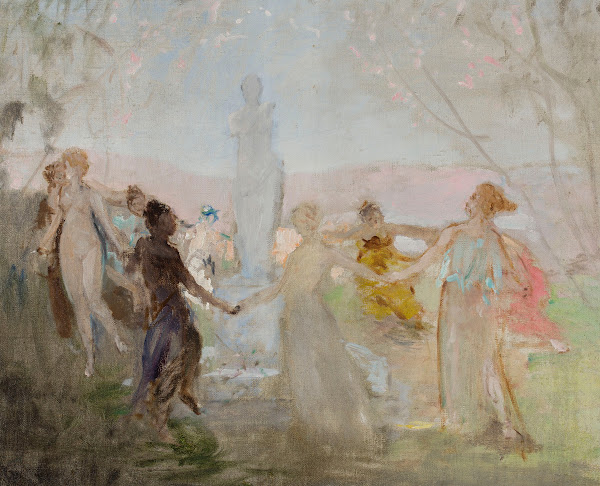 Sketch for the painting Procession around the Venus de Milo statue 1897