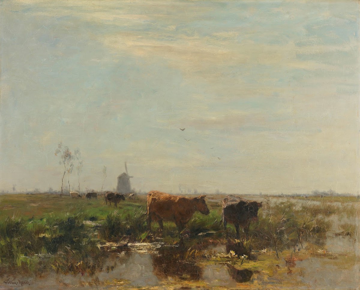 Meadow with Cows by the Water 1895   1904