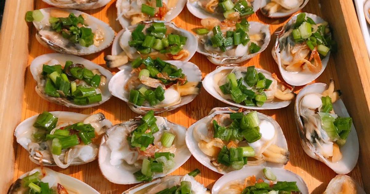 Ngao 2 vòi nưỡng mỡ hành
