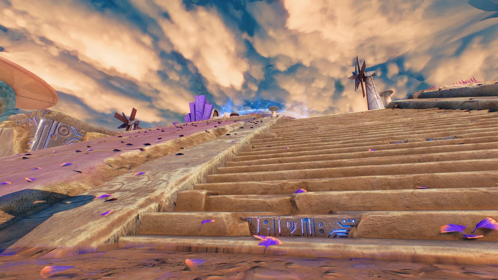 Fantasy Stone Temple Steps - Fantasy Game Screenshot 5K Wallpaper (5120x2880)