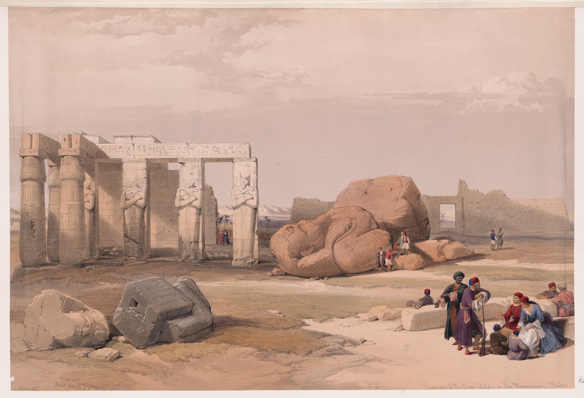 Fragment of the Great Colossi at the Memnonium Thebes 1846 1849