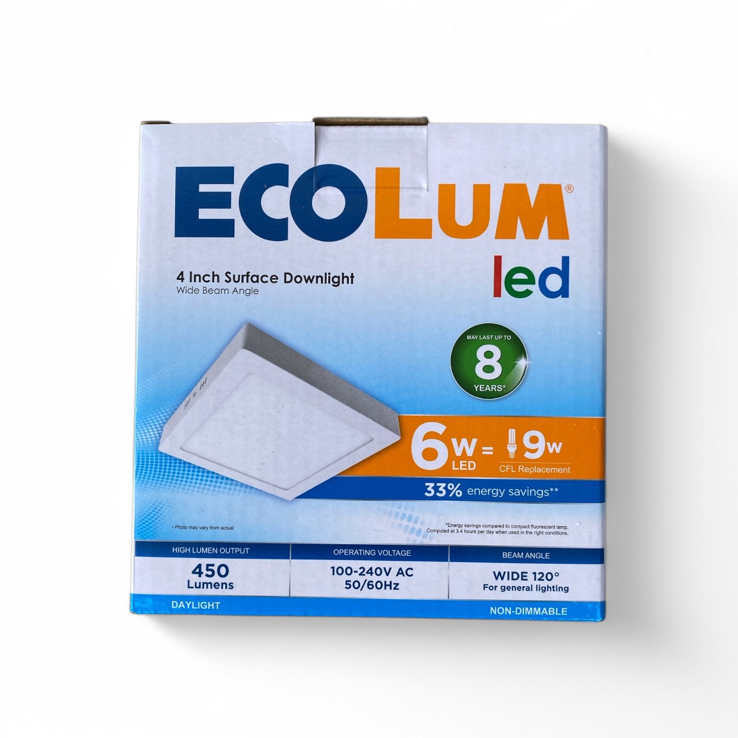 Ecolum Square Surface Downlights (Daylight)