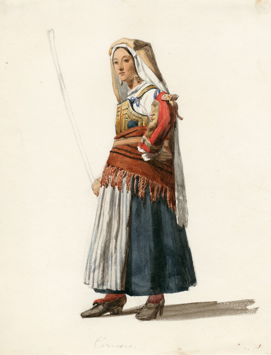 Young woman from Cervaro Italy in local costume