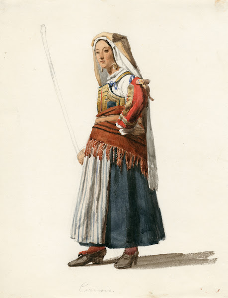 Young woman from Cervaro Italy in local costume