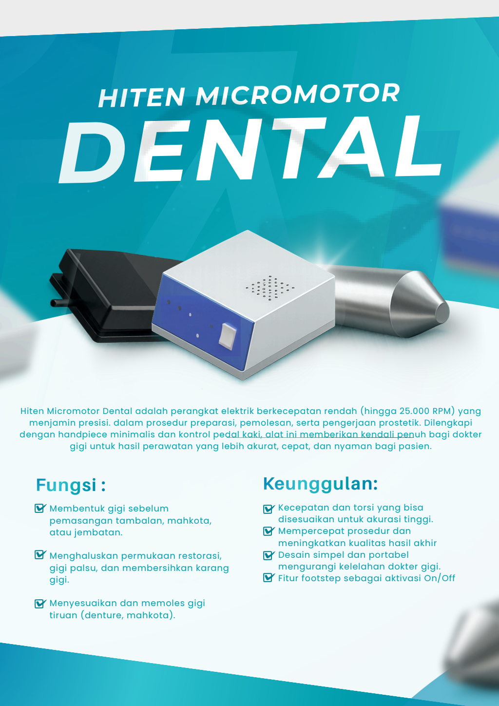 PERANCANGAN DAN PENGEMBANGAN MICROMOTOR DENTAL LOKAL BERBASIS USER CENTERED DESIGN SEBAGAI SOLUSI EKONOMIS BAGI MAHASISWA FAKULTAS KEDOKTERAN GIGI