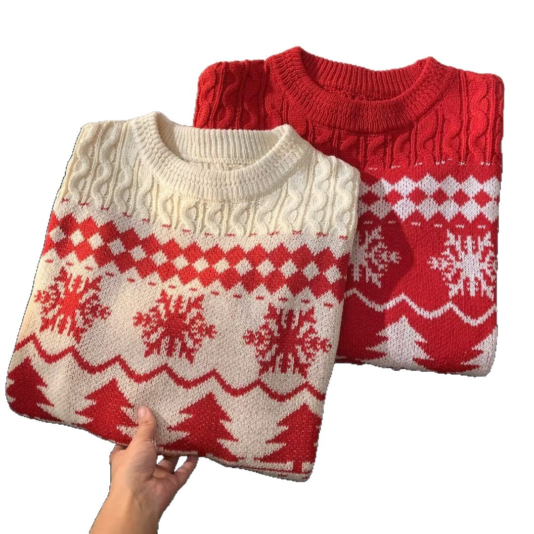 Retro knitted sweater in American style