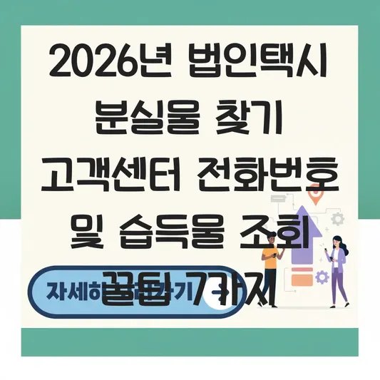 법인택시 분실물 찾기 고객센터 전화번호 및 습득물 조회 대표 이미지