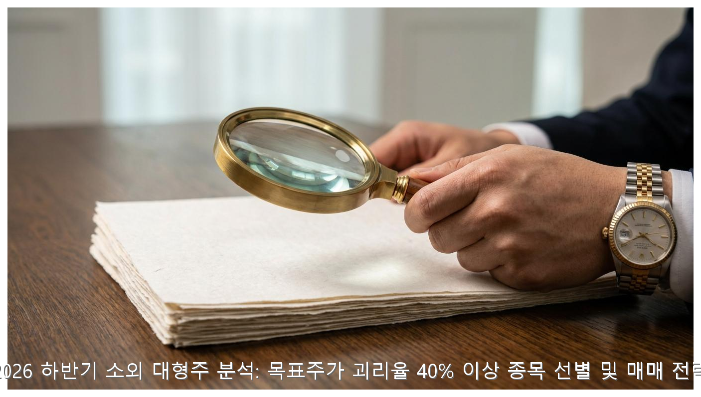 2026 하반기 소외 대형주 분석: 목표주가 괴리율 40% 이상 종목 선별 및 매매 전략 핵심 안내 및 분석 인포그래픽 (4)