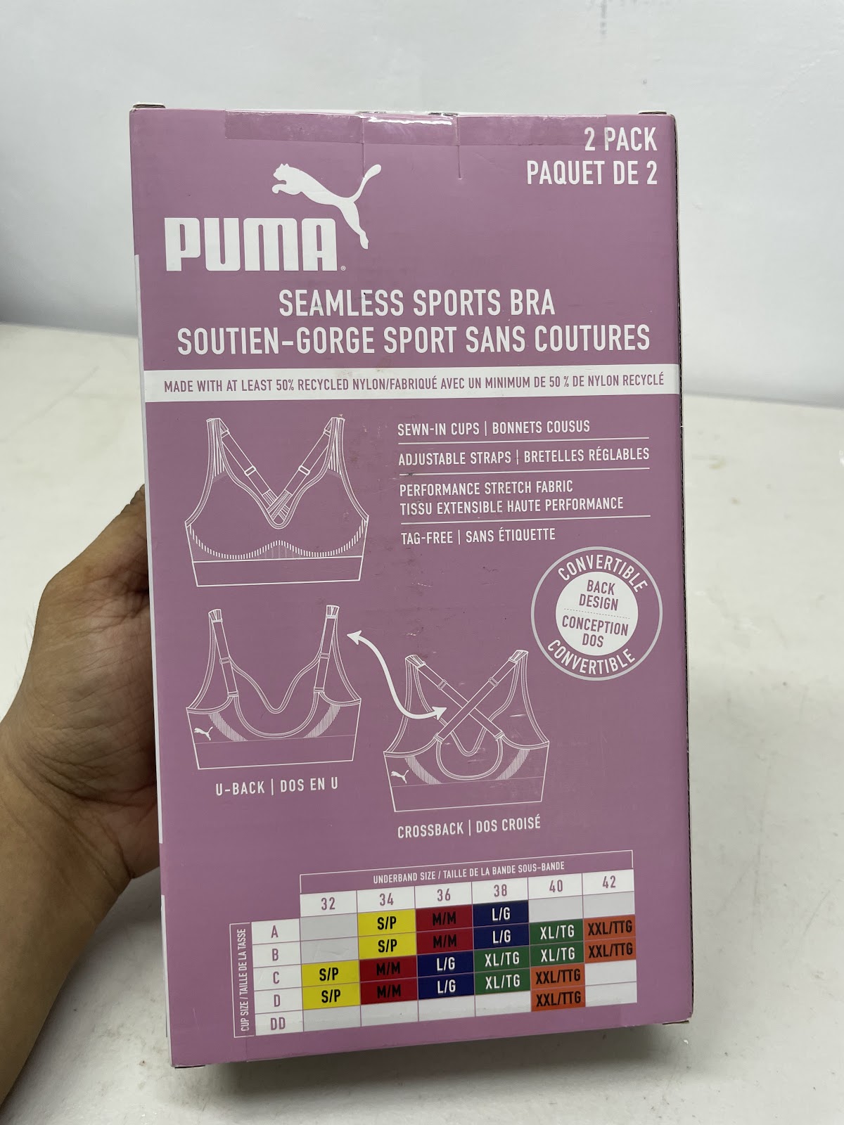 Puma Bra 2pack Black Grey S #2142