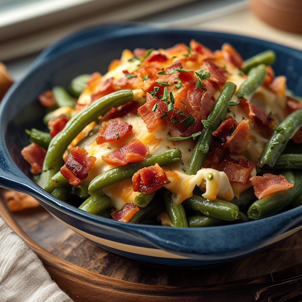 Bacon Loaded Green Bean Casserole Recipe – Easy Homemade Comfort Food