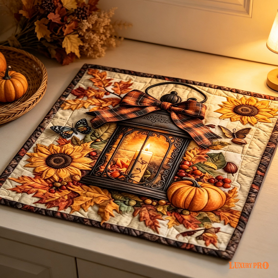 Free-Stitch Square Table Mat [Colored Edge]