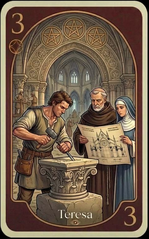 El Tres de Oros: Fortuna, Reconocimiento y Trabajo Bien Hecho