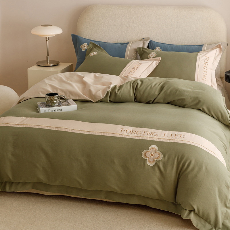 Long-staple cotton bedding set, brushed