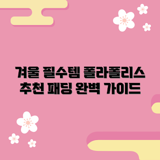 폴라폴리스원단, 겨울 패딩, 패딩 필수 아이템, 보온성, 겨울 의류