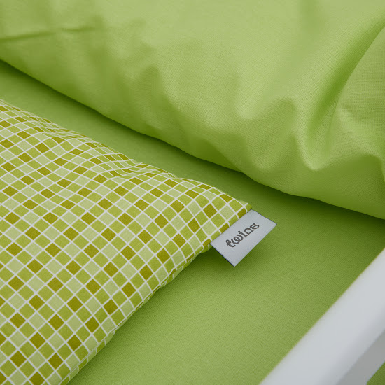 Children's replacement bedding set 3 el Twins Auro Print (calico) fitted sheet green