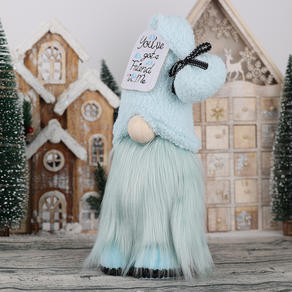 Dekorative Wichtel-Figur, blaues Design