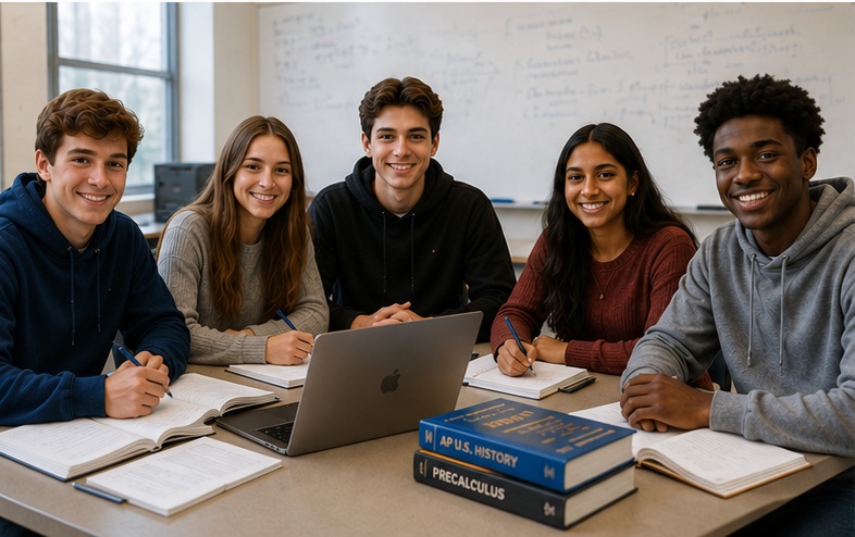 11th grade students working through advanced coursework