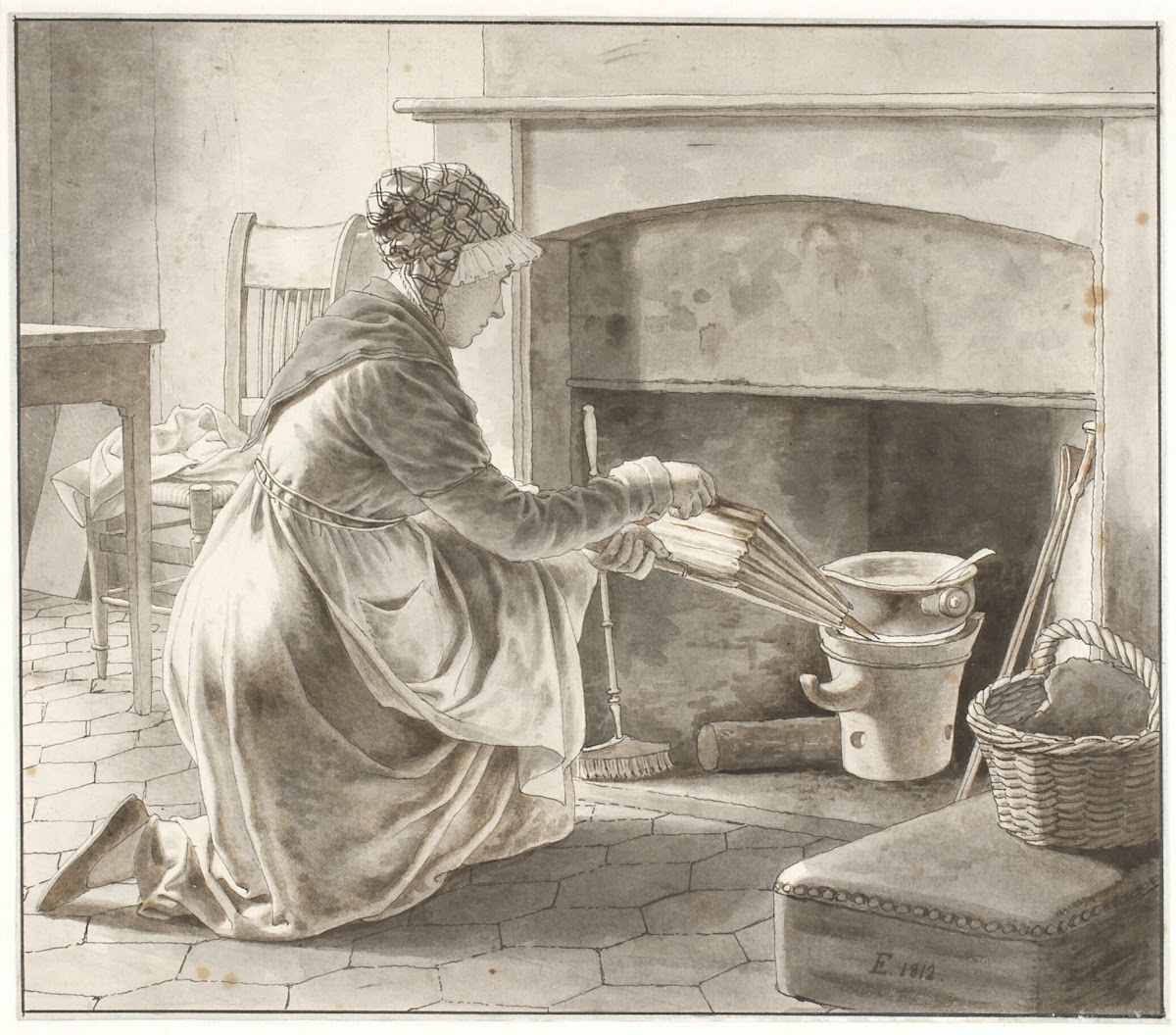 Maden Tilberedes  Eckersbergs værtinde i Paris 1812