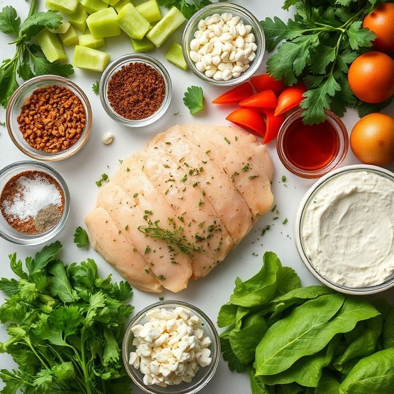 Ingredients for Easy High Protein Feta Chicken Salad Recipe for Lunch: Quick & Delicious