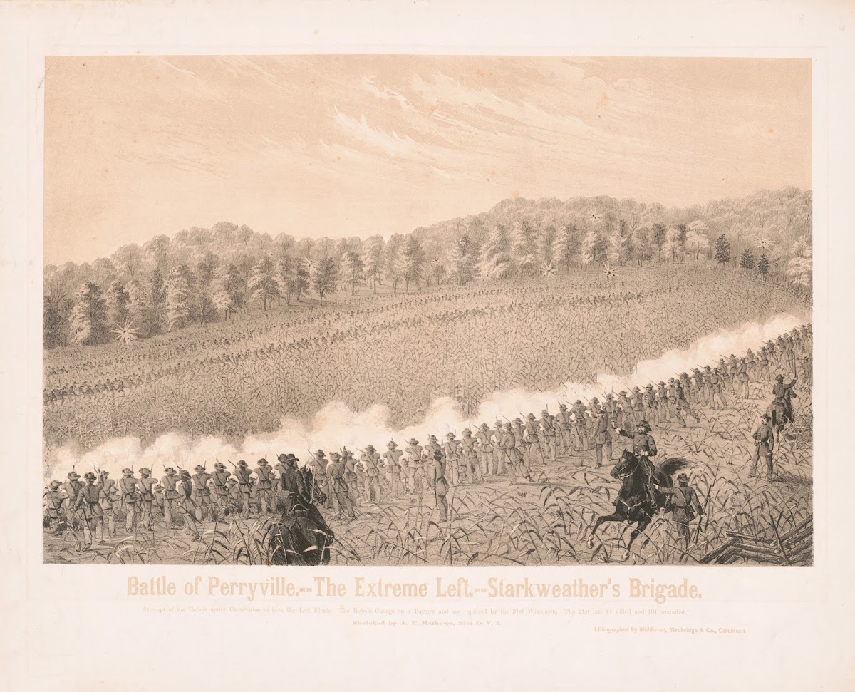 Battle of Perryvillethe extreme left Starkweathers brigade 19th century