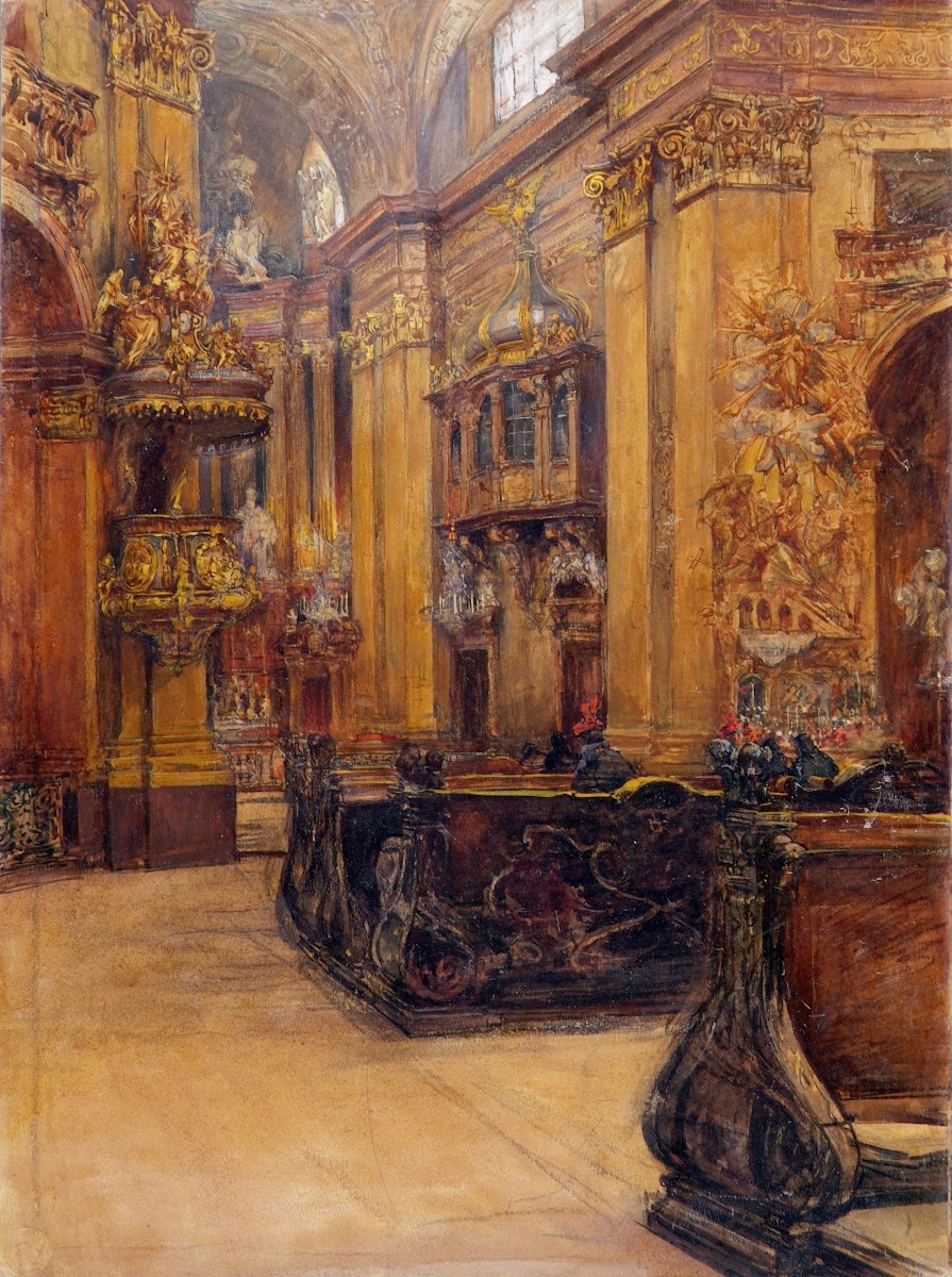 Das Innere der Peterskirche in Wien 1900