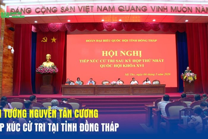 Đại tướng Nguyễn Tân Cương tiếp xúc cử tri tại tỉnh Đồng Tháp - Báo Quân Đội Nhân Dân