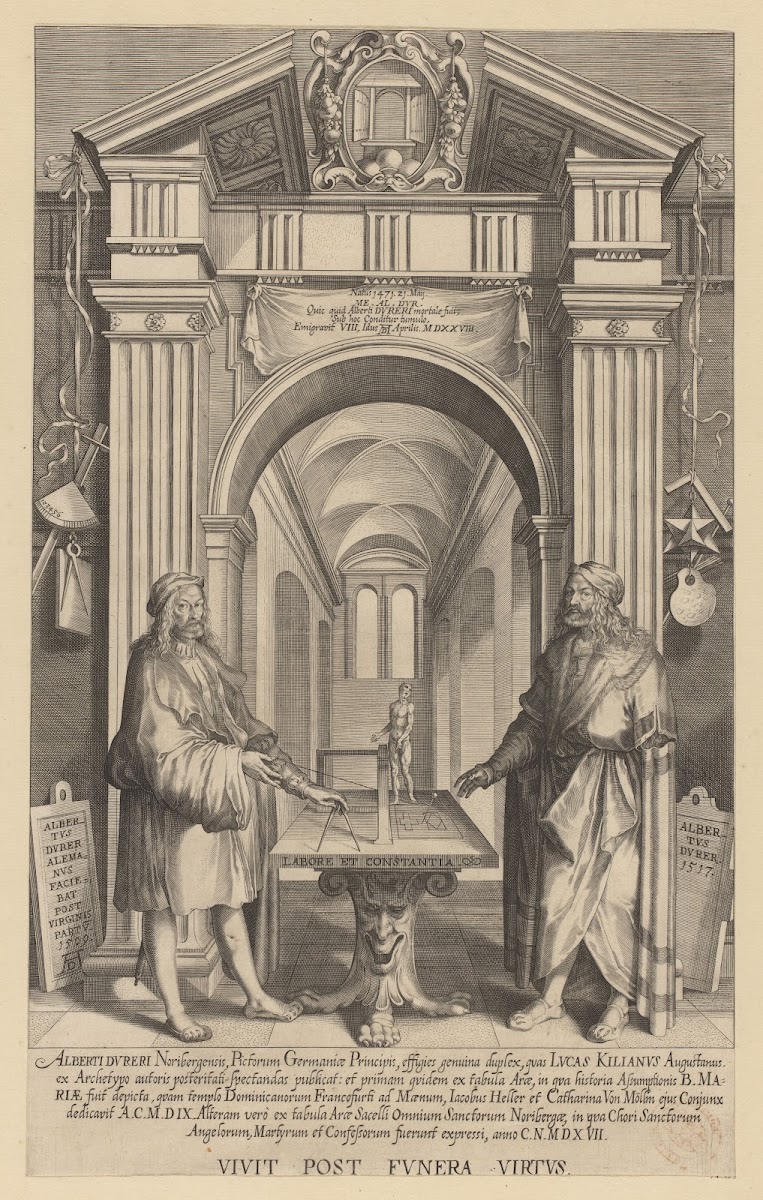 Double portrait of Albrecht Dürer in a hall of fame