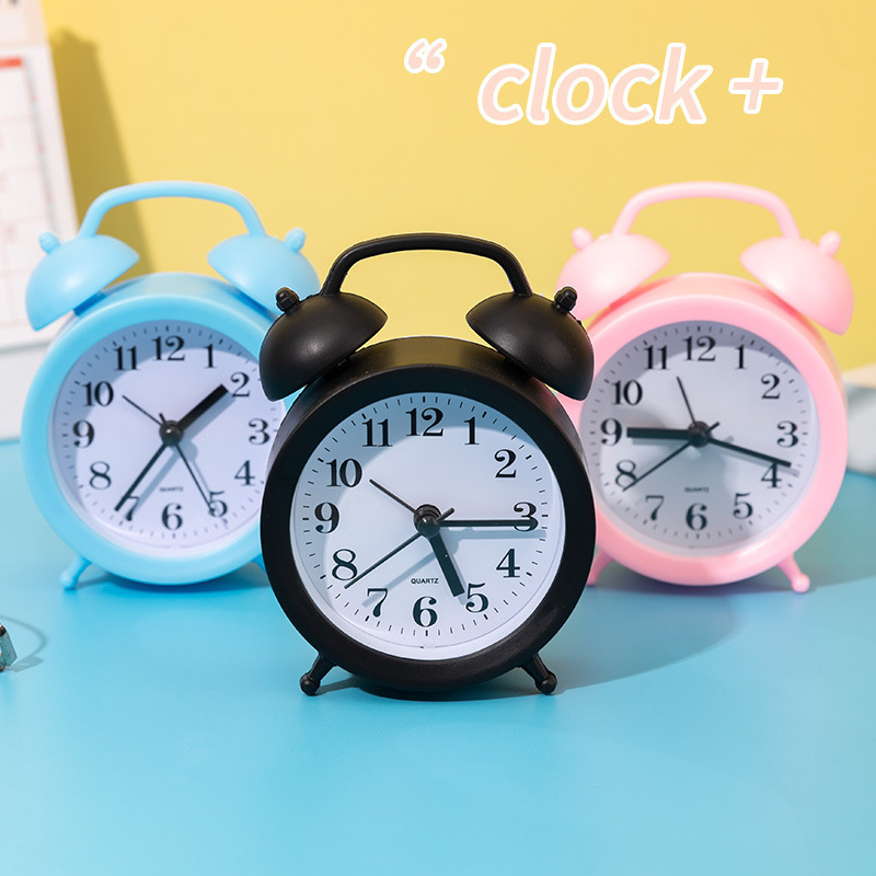 Alarm clock with hands and digital display, 4 cm thick
