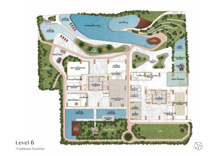 Bangsar Hill Park – Verdura (Tower D and E) Type A floor plan — 917 sq ft, 3 bedrooms