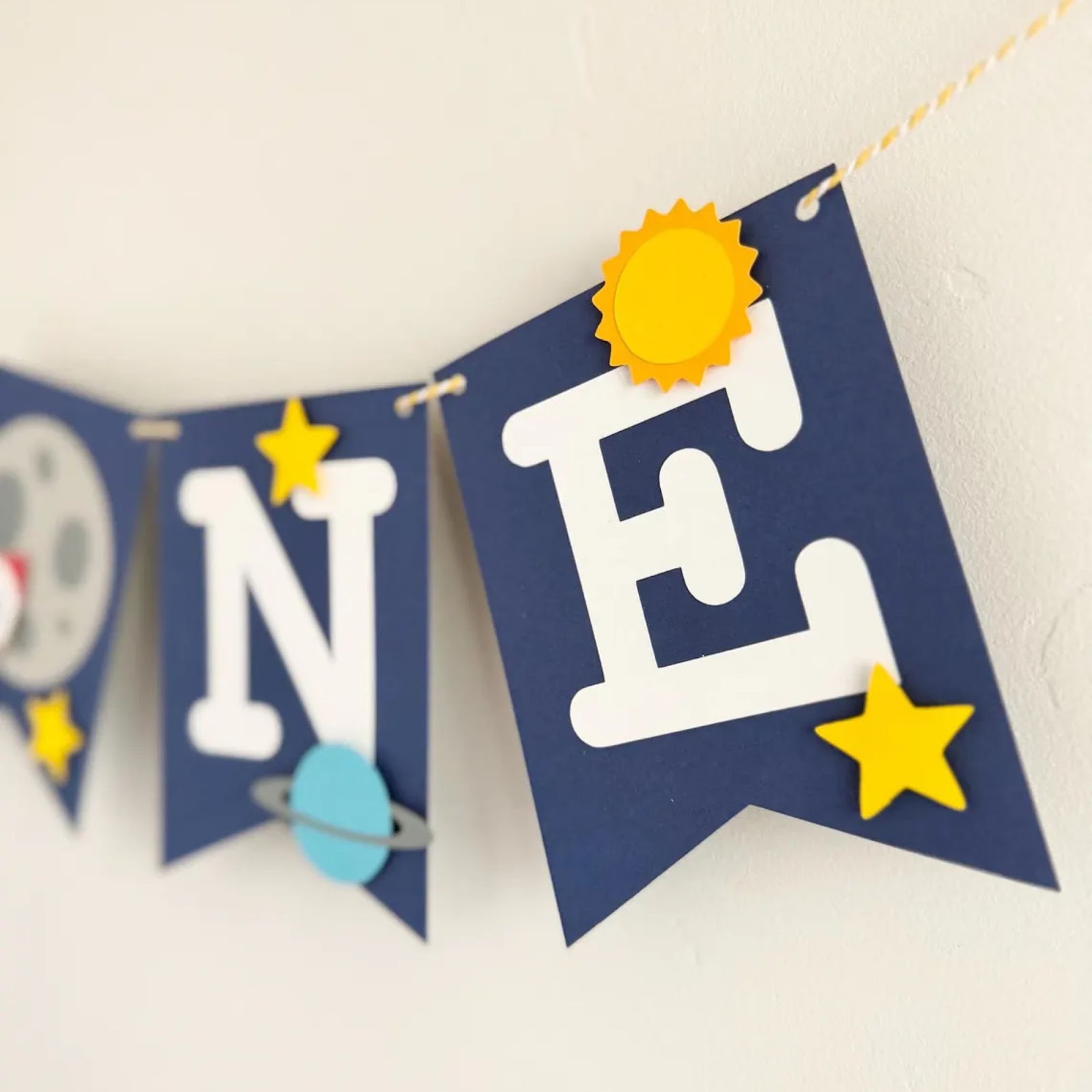 Space Birthday Banner for Kids, First Trip Around The Sun, World Birthday, Space 1st Birthday Decorations, Astronaut Party Decor, Outer Space Planets High Chair Banner, Outspace Banner view 3