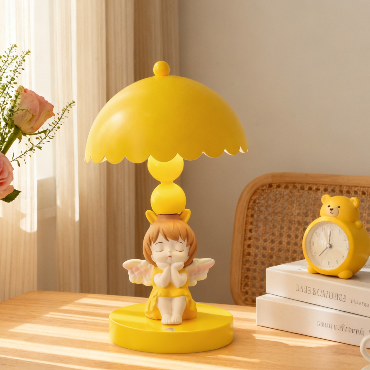 Angel Table Lamp, Nightstand Lamp, 3-Stage Dimmable