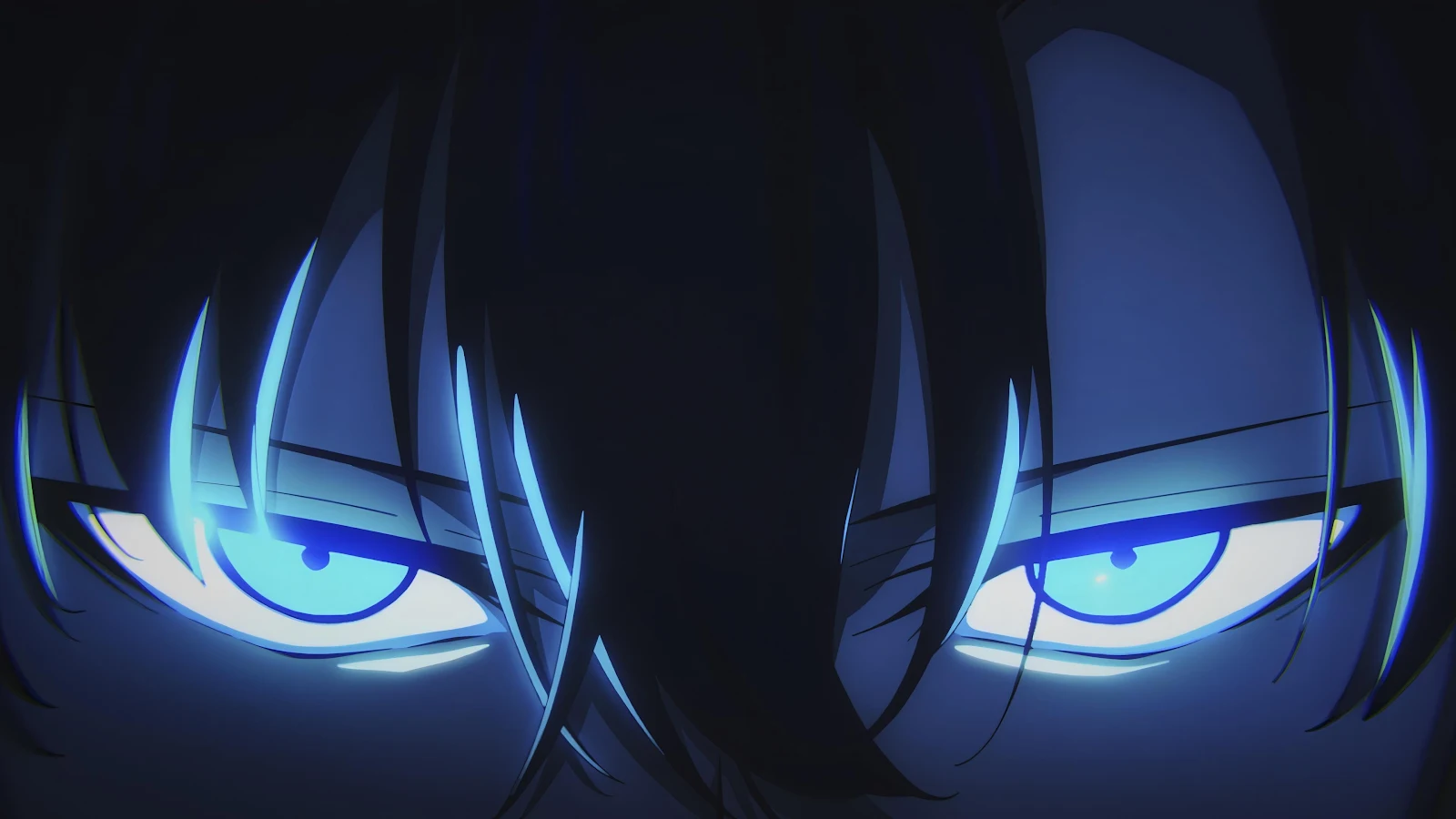 Sung Jinwoo's Glowing Monarch Eyes - Dramatic Anime Art 4K Wallpaper (3840x2160)