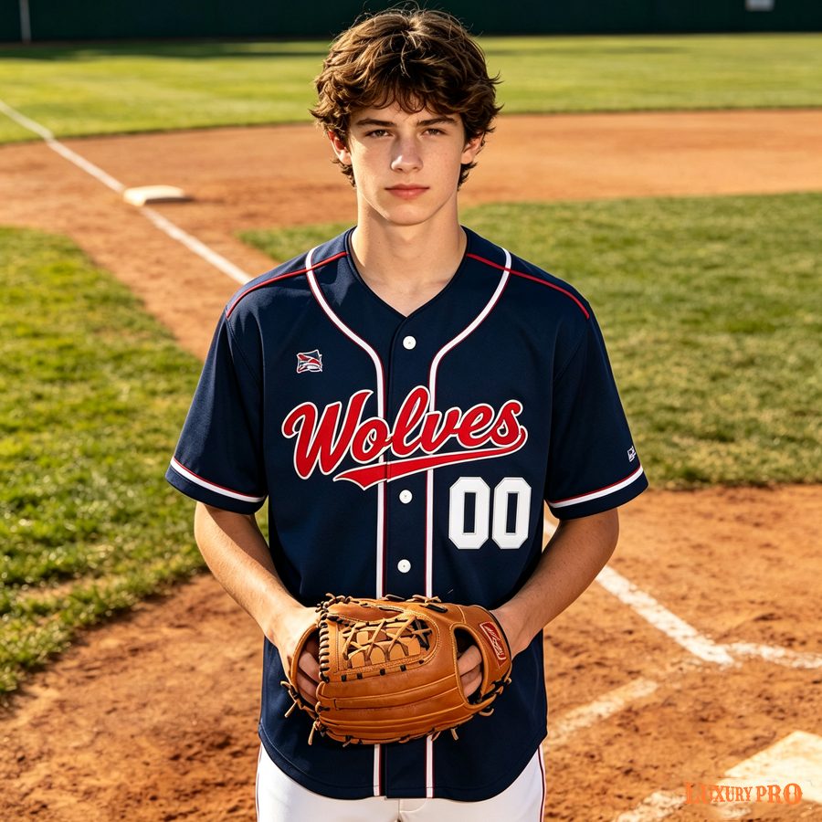 Kids Real Piping Baseball Cardigan - White Buttons