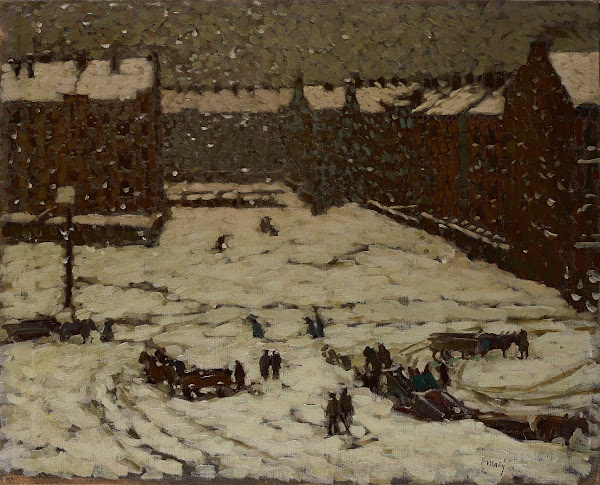 Vorstadt im Schneewetter 1907