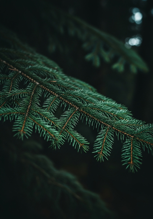 Spruce Branch in Forest