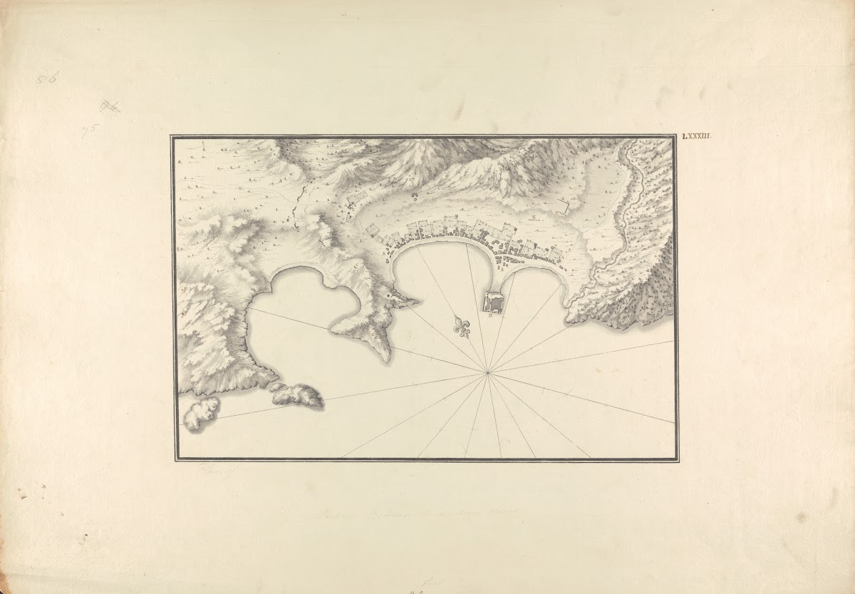 Topographical Map of Halicarnassus at its Harbor ca 1750