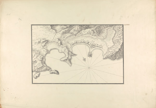 Topographical Map of Halicarnassus at its Harbor ca 1750
