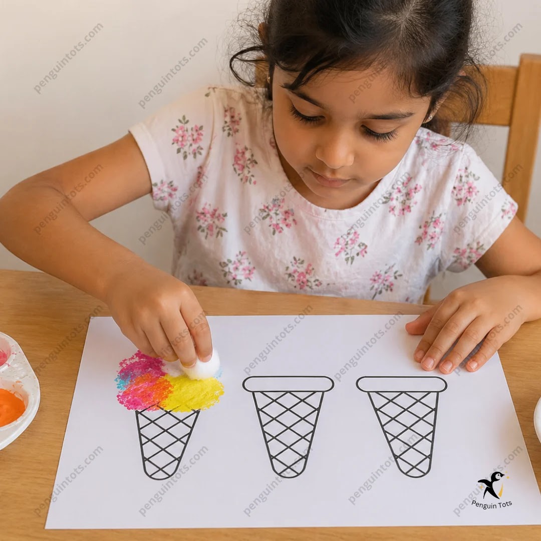 Cotton Dab & Bubble Wrap Art Activity Set for Kids | Creative Texture Painting