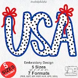 Stitch photo 1 of the Usa Coquette bows Applique - Embroidery Design embroidery design
