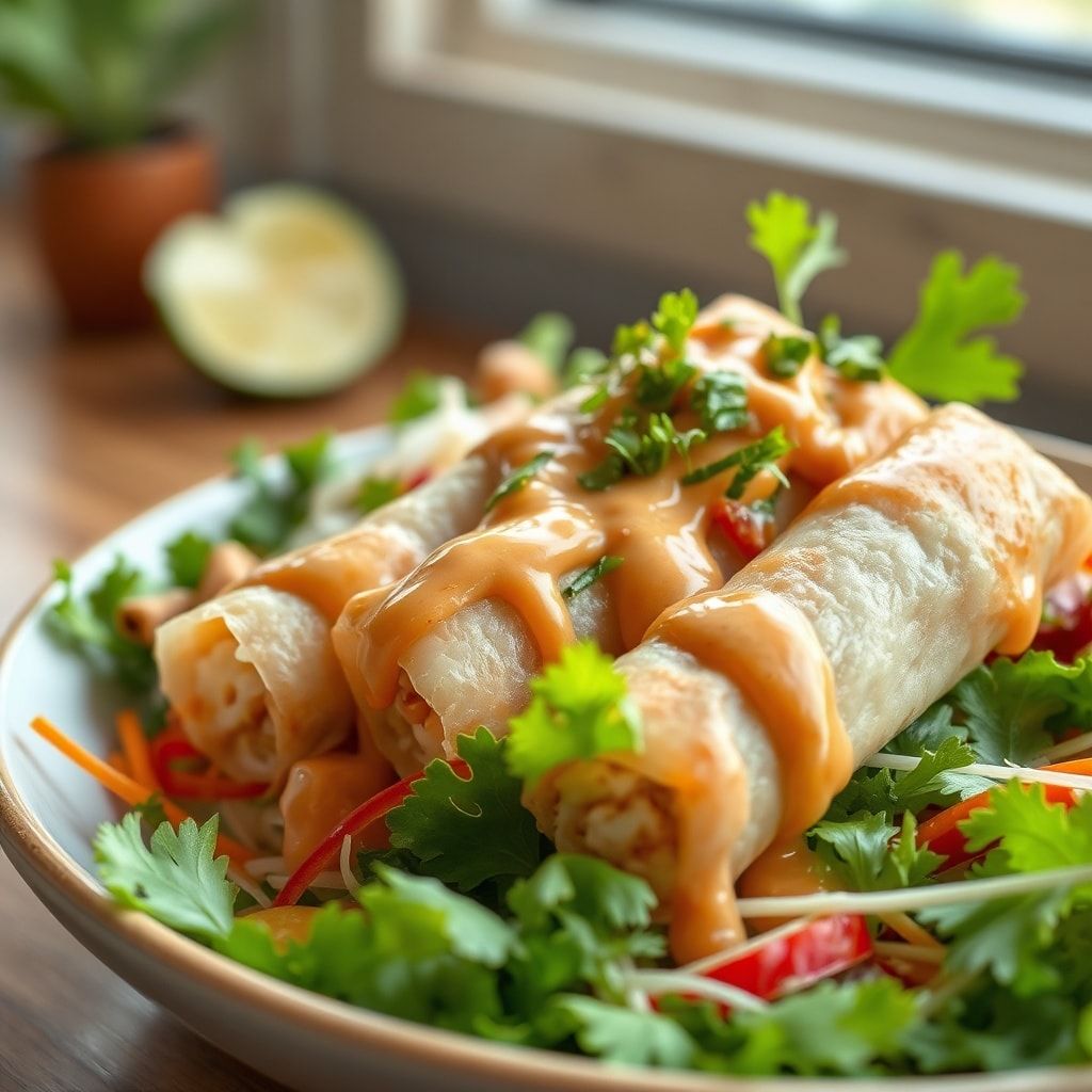 Fresh Spring Roll Salad with Creamy Peanut Dressing (Easy 15-Minute Meal) finished