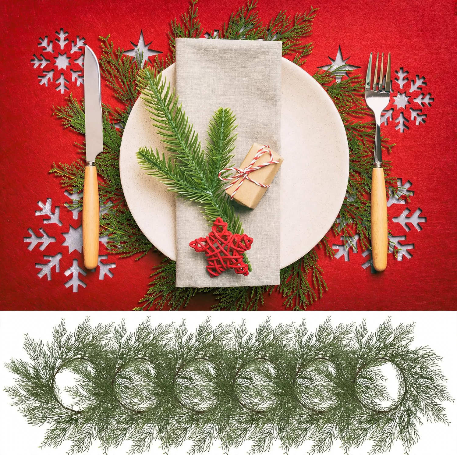 Artificial Christmas Wreath Made of Cypress Branches