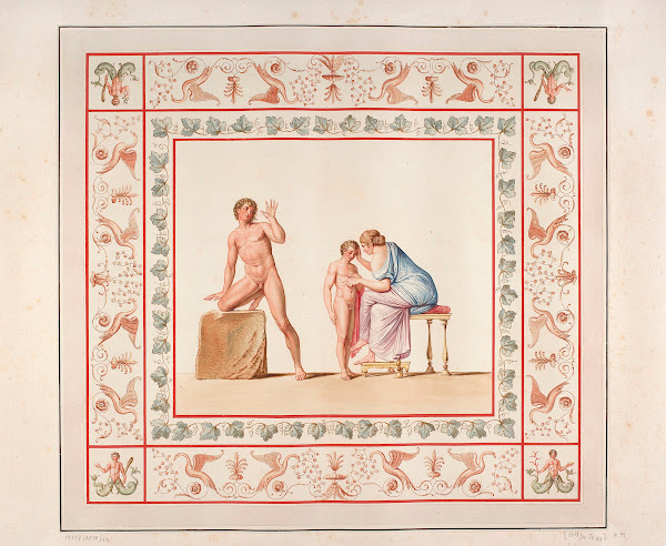 Vestigia delle Terme di Tito Lucius Papirius Quadro from vault ornamentation in
