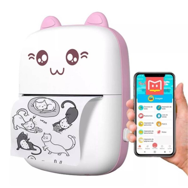 Mini Impresora Térmica Cat Ear Kawaii para Niños y Estudiantes