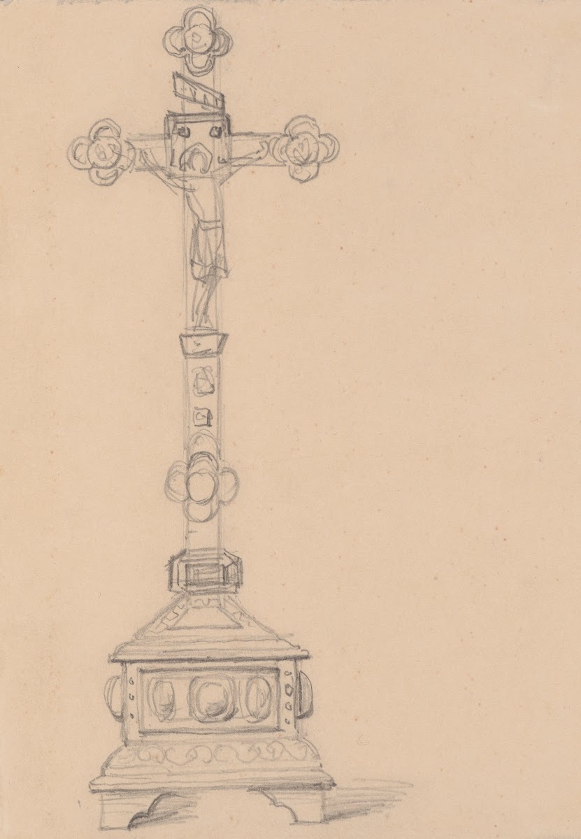 Sketch of crucifix for the painting Queen Jadwigas Oath 1867