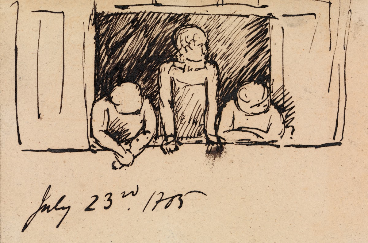 Study of Three Figures Leaning on a Windowsill 1805