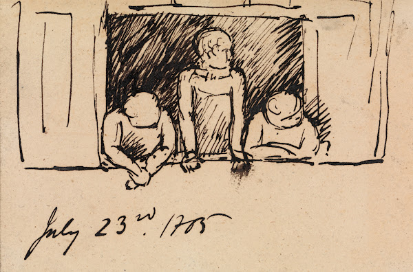 Study of Three Figures Leaning on a Windowsill 1805