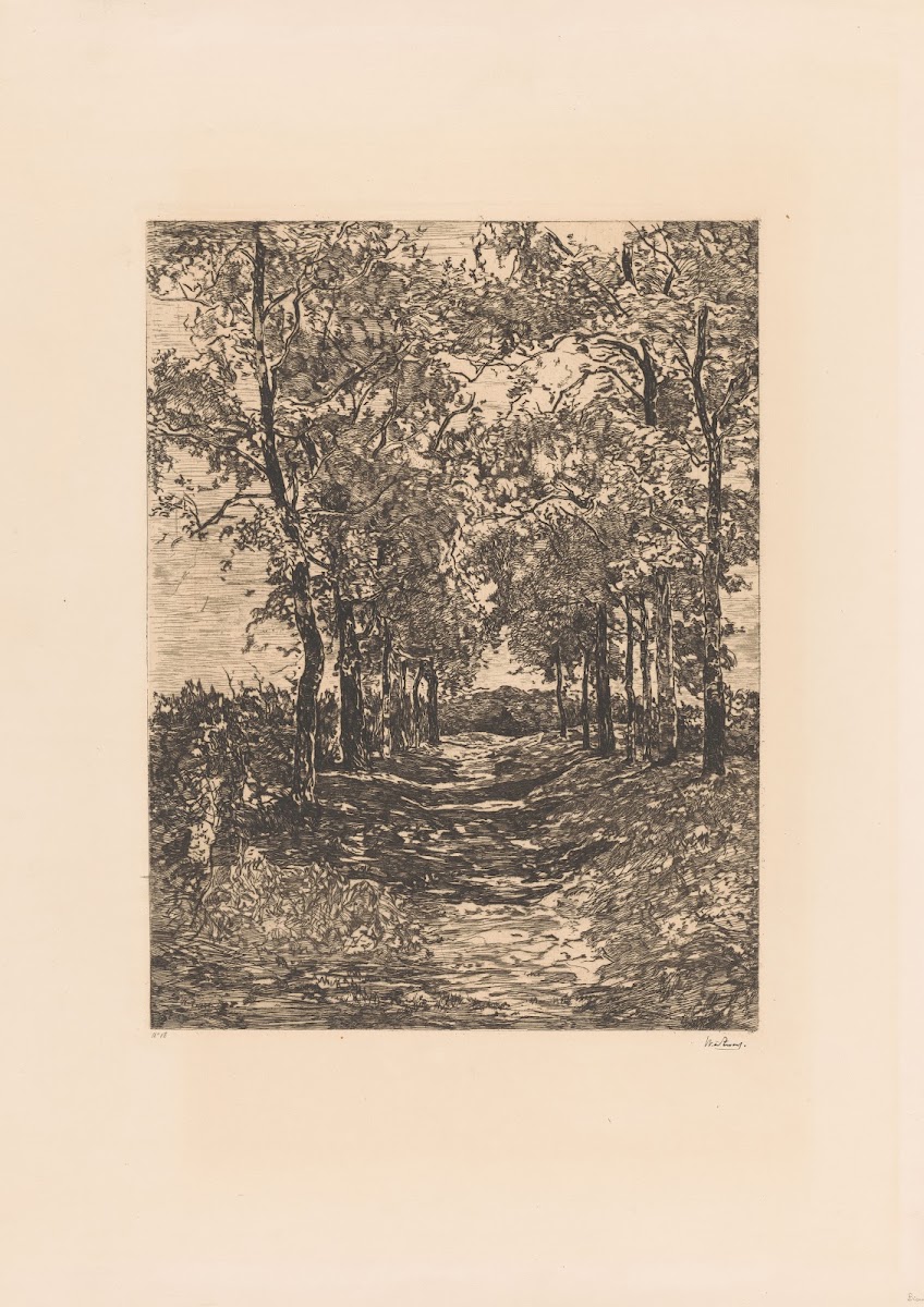 Landschap met smalle laan 20th century