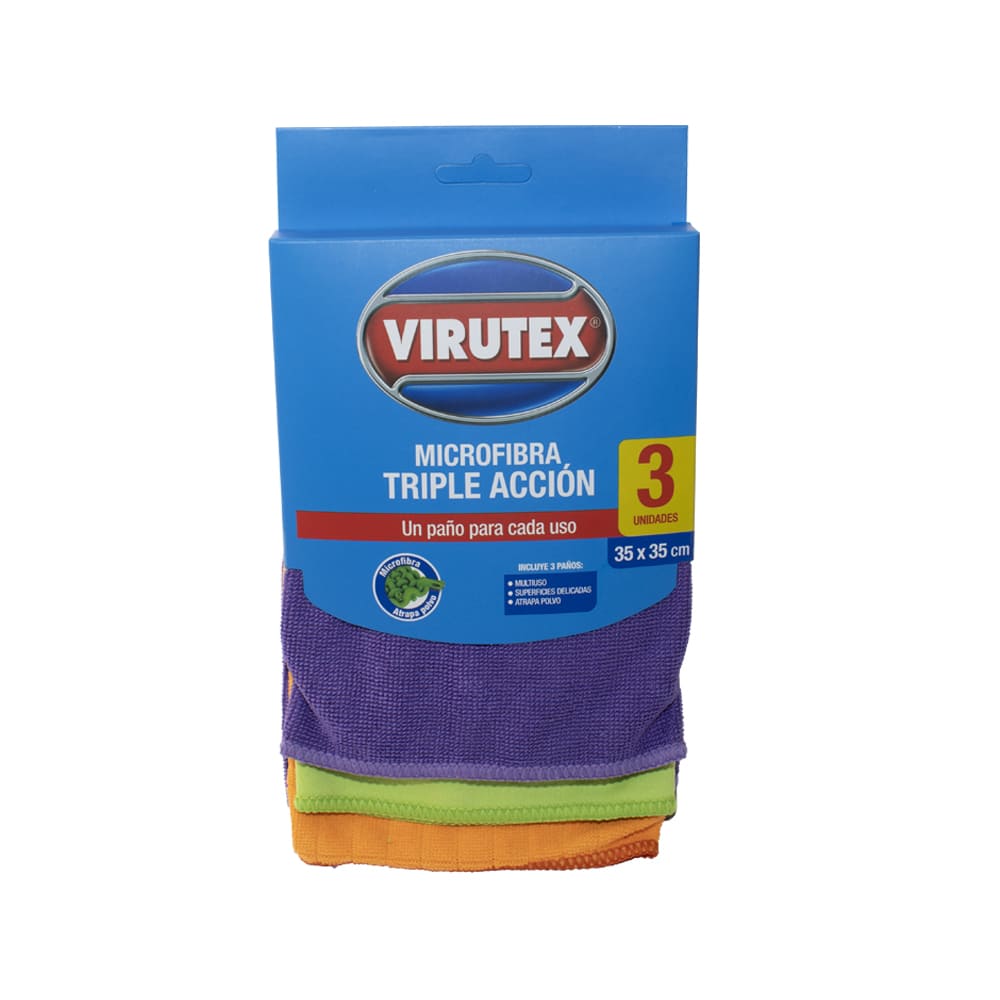 Paños de microfibra para limpieza Virutex™, 3 piezas
