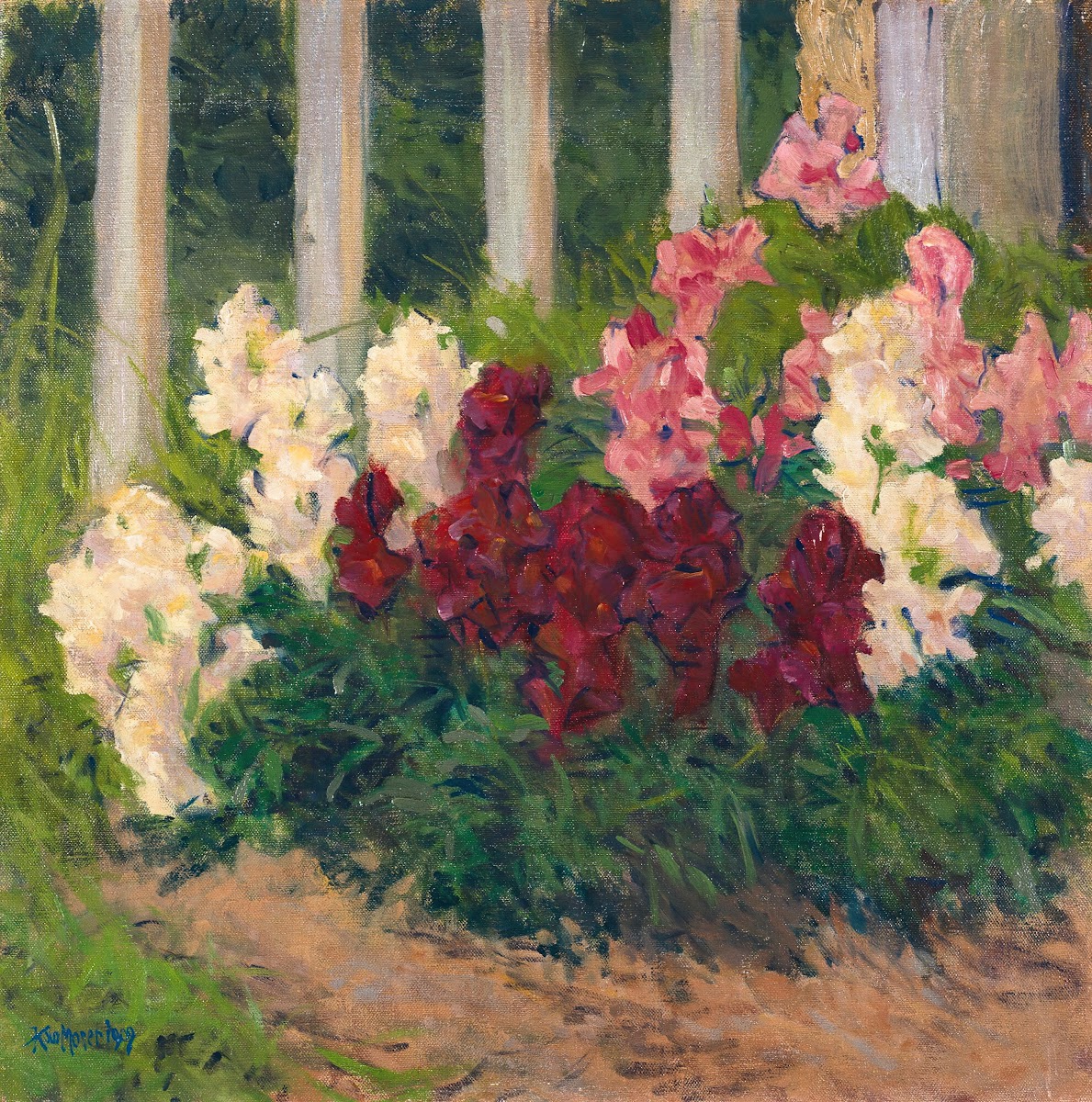 Flowers Before A Garden Fence 1909