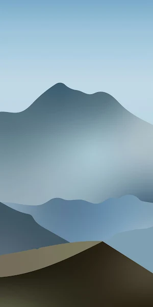 Mountain Illustration, Nature Scenery, Minimalist Landscape, Mountain Range 2K iPhone Wallpaper Background